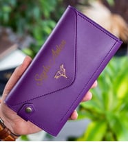 BK Gift Kişiye Özel İsimli Telefon ve Bozuk Para Bölmeli Zarf Model Mürdüm Kadın Cüzdanı, Sevgiliye Hediye, Anneye Hediye