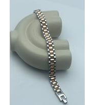 Çelik Silver Rose Erkek Rolex Bileklik - 25blke04