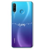 Huawei P30 Lite Kişiye Özel İsim Yazılı Şeffaf Telefon Kılıfı (Tüm Modeller Mevcuttur)