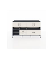 Arges Konsol 8 Raflı 3 Çekmeceli 4 Kapaklı 176x30x99 Antrasit-Aytaşı