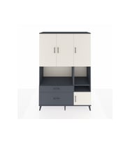 Hyperion Dolap 7 Raflı 2 Çekmeceli 4 Kapaklı 132x44x195 Antrasit-Aytaşı/Antrasit