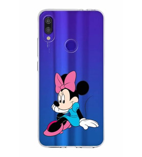 Xiaomi Redmi Note 7 Pro Uyumlu Kapak Minnie Mouse Tasarımlı Şeffaf Silikon Kılıf