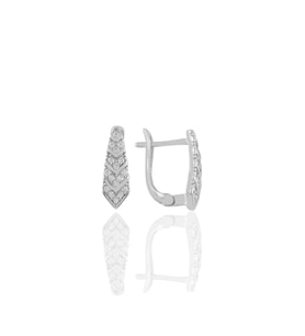 Söğütlü Silver Gümüş rodyumlu  zirkon taşlı kravat model j küpe