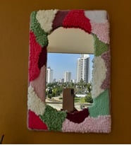 Mi-Knitting, Dekoratif ayna, Punch Nakışı Ayna, Hediyelik ayna, el yapımı ayna