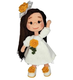Güllü Kokoş Bebek Amigurumi Organik Oyuncak