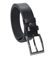 Siyah Hakiki Deri Düz 3.5 cm.lik Klasik Kemer - Tek Katmanlı Manda Derisi - 300-Düz