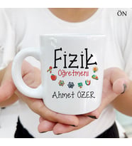 Kişiye Özel Fizik  Öğretmeni ve Resimli Öğretmenler Günü Kupa Bardaklar
