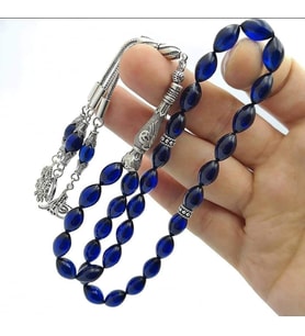 SIKMA ATEŞ KEHRIBAR TESBIH MODELI 925 AYAR GÜMÜŞ PÜSKÜLLÜ  İSİMLİ KUTULU HARFLİ ORJIANL URUN