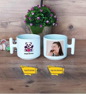 Sevimli Panda Kupa Bardak T Fotoğraflı Doğum Günü Hediyesi