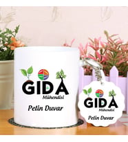Gıda Mühendisi Kupa Bardak ve Anahtarlık Hediye Seti (Model 1)