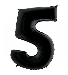 5 Rakam Siyah Folyo Balon 40 inç 100 cm
