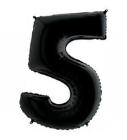 5 Rakam Siyah Folyo Balon 40 inç 100 cm
