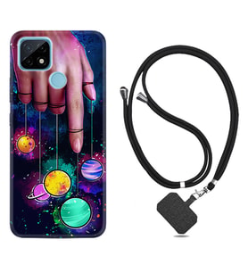 Realme C11 C21 C21Y C25Y C11 2021 Kılıf Boyun Askılı Silikon Finger planet 1740