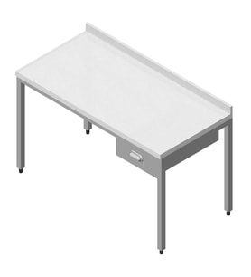 Çalışma Tezgahı Polietilen Tablalı Taban Rafsız Tek Çekmeceli 140x70 Cm