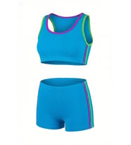 Endeep Kız Çocuk Açık Mavi Bustiyer Şortlu Yüzücü Mayo Bikini Takımı