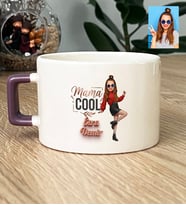 Kişiye Özel Karikatürlü Mama Cool Anneye Hediye Lüks Fincan Anneler Günü Hediyesi