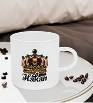 BK Gift Kişiye Özel İsimli Kral Tacı Tasarımlı Türk Kahvesi Fincanı Sevgiliye Hediye, Arkadaşa Hediye, Anneye Hediye, Ofis Hediyesi