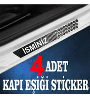 İsminiz özel Oto Kapı eşikleri Sticker Karbon 4 Adet