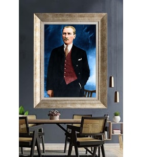 Gümüş Çerçeveli Atatürk Tablo ds388