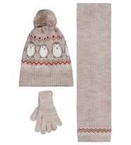 Civil Baby 6-18 Ay Atkı Bere Eldiven Set - Bej