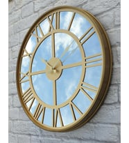 Markakanvas Metal Kasa AYNALI Duvar Saati  ( Çap 50 cm -Çap 80 cm ) (Altın)