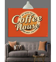 "Coffee House" Tipografi Görseli Dekoratif Kanvas - Mdf Ahşap Tablo