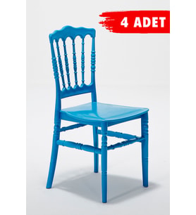 4 Adet Miray Mavi Sandalye / Balkon-Bahçe-Mutfak