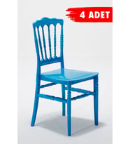 4 Adet Miray Mavi Sandalye / Balkon-Bahçe-Mutfak