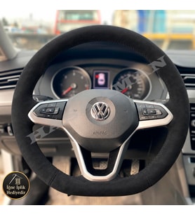 Volkswagen Golf Mk8.5 Dikme Direksiyon Kılıfı Alcantara Süet Monza Black 2024-2026