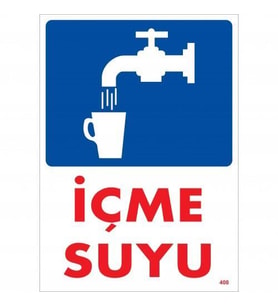 İçme Suyu Uyarı Levhası 25x35 KOD:408