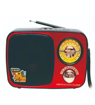 Nostaljik Işıklı FM Radyo Retro Vintage 4 Bandlı Kırmızı Radyo Bluetooth Hoparlör