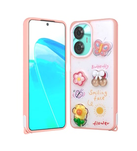 Realme C55 Uyumlu Kılıf Parlayan Simli Kabartma Figürlü Zore Cevze Kapak