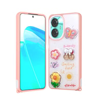 Realme C55 Uyumlu Kılıf Parlayan Simli Kabartma Figürlü Zore Cevze Kapak