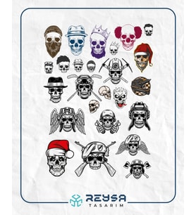 Kurukafa Sticker Set 11 20 Parça Telefon, Tablet, Defter, Laptop Sticker
