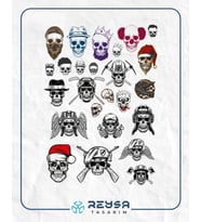 Kurukafa Sticker Set 11 20 Parça Telefon, Tablet, Defter, Laptop Sticker