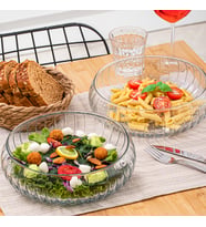 Porsima RYG7045 El Yapımı Büyük Boy Cam Salata Kasesi Şeffaf 23 cm