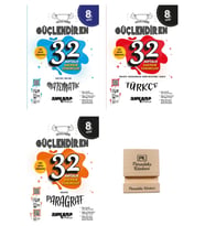 Ankara LGS 2027 8. Sınıf Matematik Türkçe ve Paragraf Haftalık Denemeleri 3lü Set + Telefon Standı