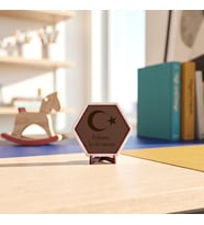 Babam İyi ki Varsın Yazılı Dekoratif Masaüstü Süsü, Babalar Günü İçin Anlamlı ve Modern Bir Hediye Seçeneği 10x10 cm, Açık Kahve