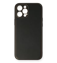 Pilelistore   iPhone 12 Pro Max Kılıf Coco Deri Silikon Kapak - Siyah