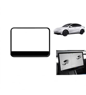 Tesla Model Y Standart ve Juniper Uyumlu Multimedya Ön Ekran Kenar Koruyucu Silikon Çerçeve Trim 1 Adet Siyah