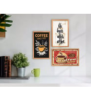 BK Home Coffee Tasarımlı Dekoratif 3’lü Retro Ahşap Tablo-13