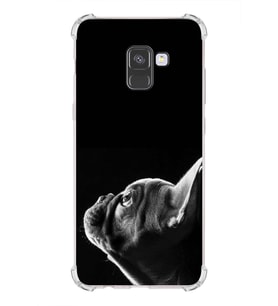 PrintiFy Samsung Galaxy A8 2018 Uyumlu Köpek 1 Baskılı Şeffaf Köşe Korumalı Antişok Kılıf