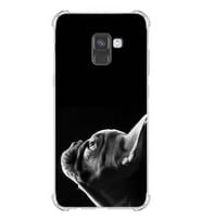 PrintiFy Samsung Galaxy A8 2018 Uyumlu Köpek 1 Baskılı Şeffaf Köşe Korumalı Antişok Kılıf