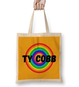 Ty Cobb - Baseball Lovers Gifts vintage Retro Rainbow Bez Çanta Uzun Saplı