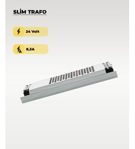 24V 8.3A  - 200W Ultra Slim Trafo (Gri)