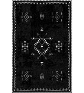 Eliana Home Baskılı, Yıkanabilir Kaymaz Taban Salon Halısı LNA0092-SD959 100x150 cm (Siyah)