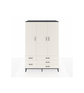 Kronos Dolap 5 Raflı 5 Çekmeceli Tek Askılı 132x59x195 Antrasit-Aytaşı/Aytaşı