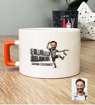 Kişiye Özel Karikatürlü Siyah Beyaz Taraftar Lüks Fincan Doğum Günü Hediyesi