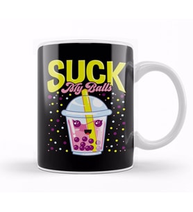 Funny Suck My Balls Boba Tea Pun Kupa Bardak Porselen