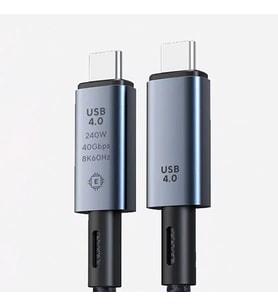 ALLY 40Gbps 240W Type-C 8K Görüntü ve Hızlı Data Şarj Kablosu-(5775) - SSSSSS9169-8086